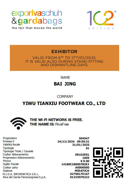 Tianxiu обуви для участия в Exporivaschuh & Gardabags в Италии